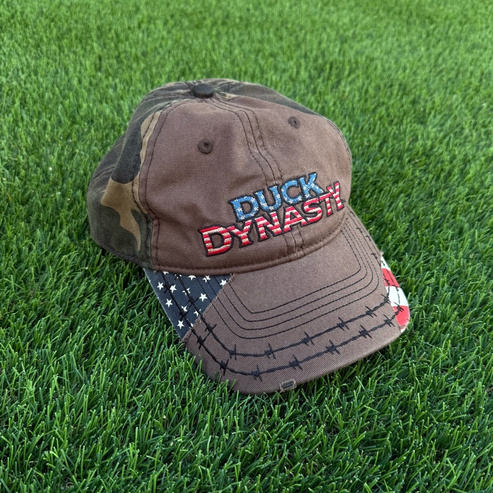 Duck Dynasty American Flag Hat Brown/Camo A&E Outdoor Cap Adjustable